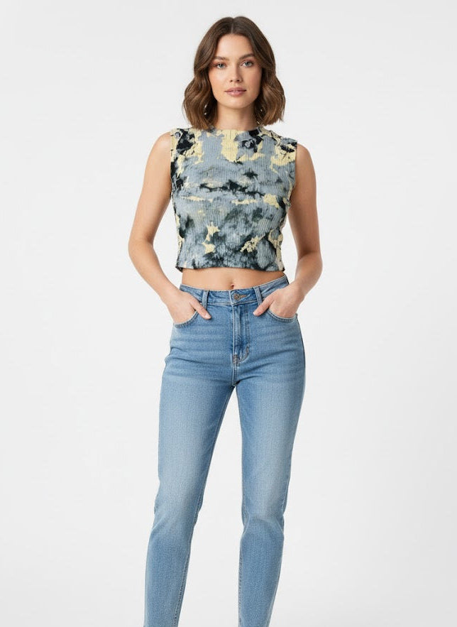 Ribbed Tie-Dye Crop Tank