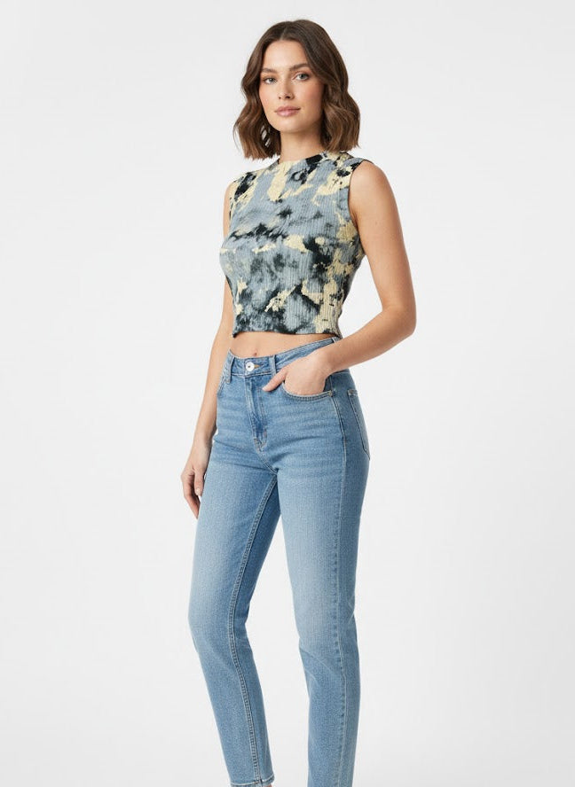 Ribbed Tie-Dye Crop Tank