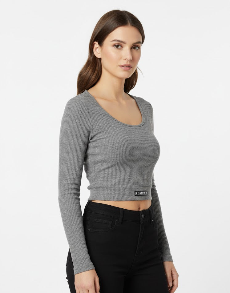 Everyday Rib Knit Crop Tee