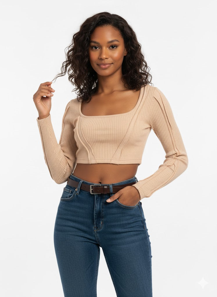 Exposed Seam Crop Top