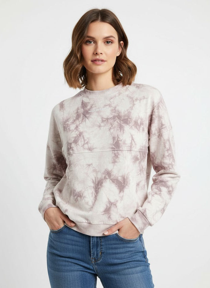 Soft Pink Tie Dye Pullover Sweatshirt