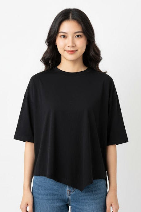 Black Oversized Loose-Fit Tee