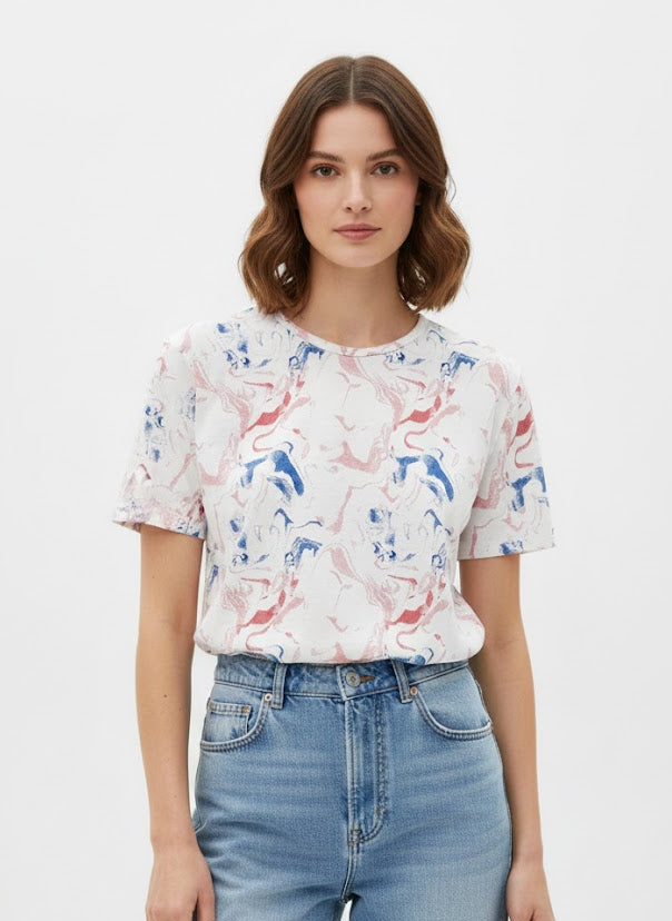 Red and Blue Fluid Abstract T-Shirt