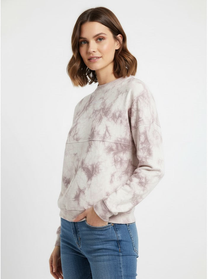 Soft Pink Tie Dye Pullover Sweatshirt
