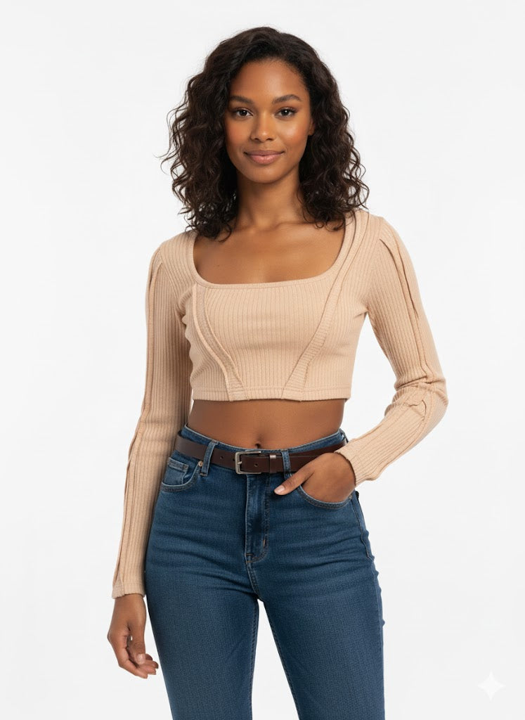 Exposed Seam Crop Top