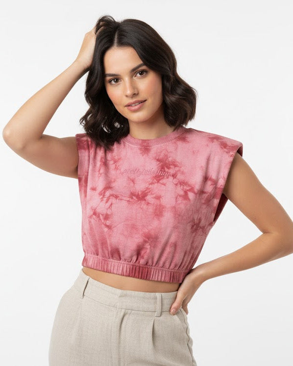 Tie Die Wide Bell Sleeveless Top